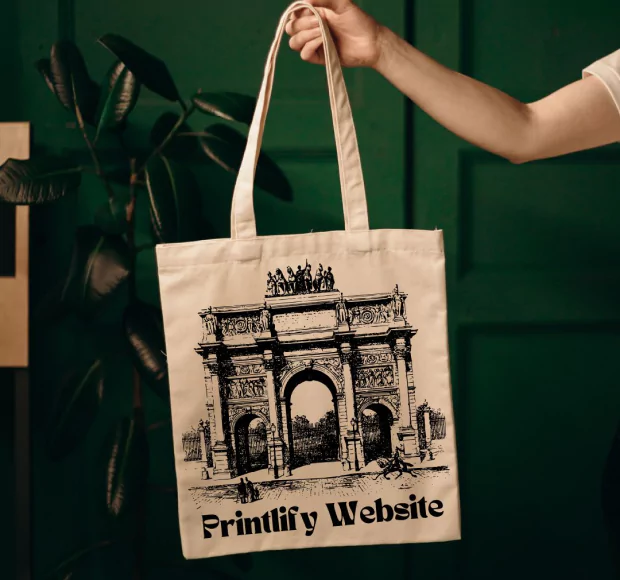 Custom printed tote bag product concept